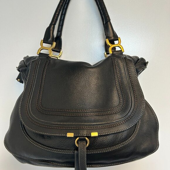 Gently Used Chloe Marcie Purse, Medium, Black - Picture 1 of 14